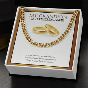 Bling On The Finger cuban link chain gold standard box