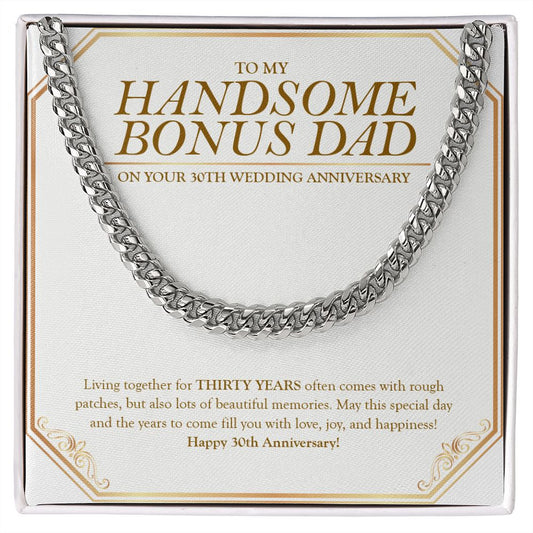 Living Together For Years cuban link chain silver front