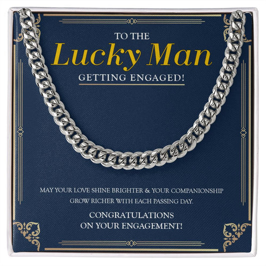 Companionship Grow Richer cuban link chain silver front