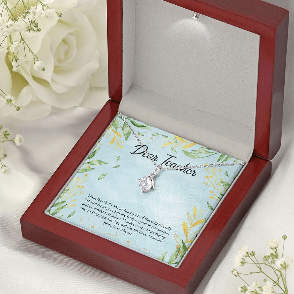 Time Flew By alluring beauty necklace premium led mahogany wood box