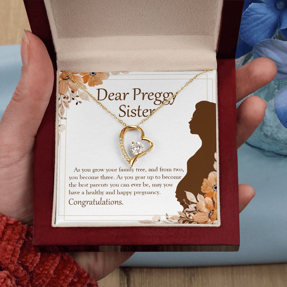 A Family Of Three forever love gold pendant led luxury box in hand