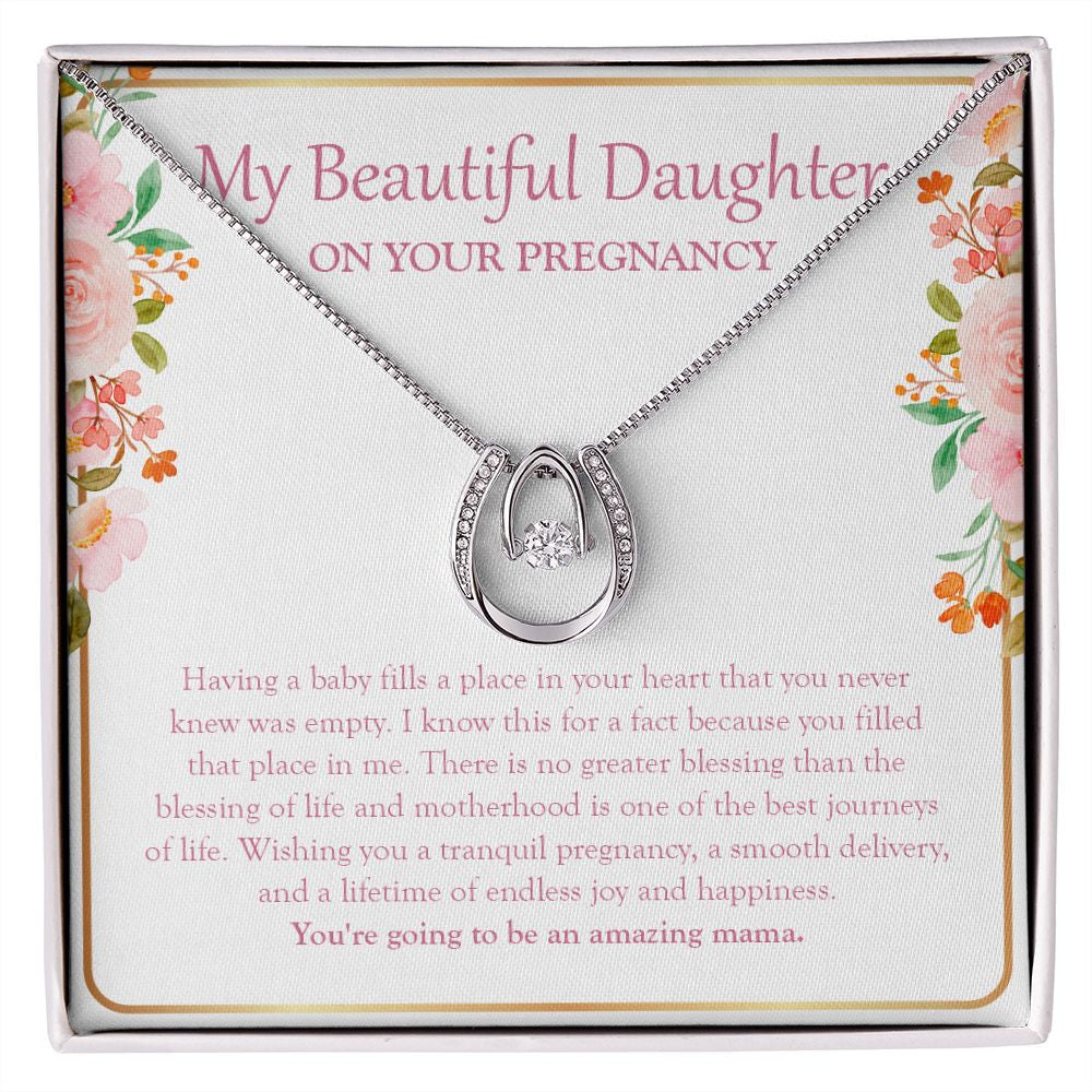 Blessing Of Motherhood horseshoe necklace front