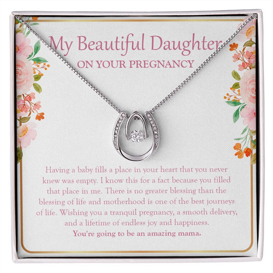 Blessing Of Motherhood horseshoe necklace front