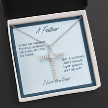 Load image into Gallery viewer, Guiding Light cz cross necklace close up
