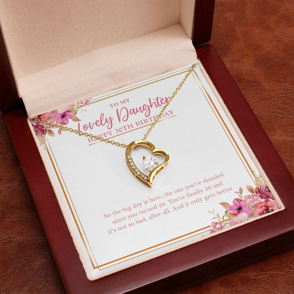 You're Finally 30 forever love gold pendant premium led mahogany wood box