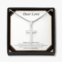 Load image into Gallery viewer, Falling In Love With You stainless steel cross necklace front
