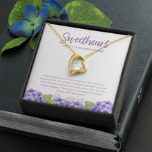 Load image into Gallery viewer, Immense Joy To Each Other forever love gold necklace front
