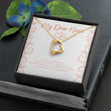 Load image into Gallery viewer, Deserve The Best forever love gold necklace front
