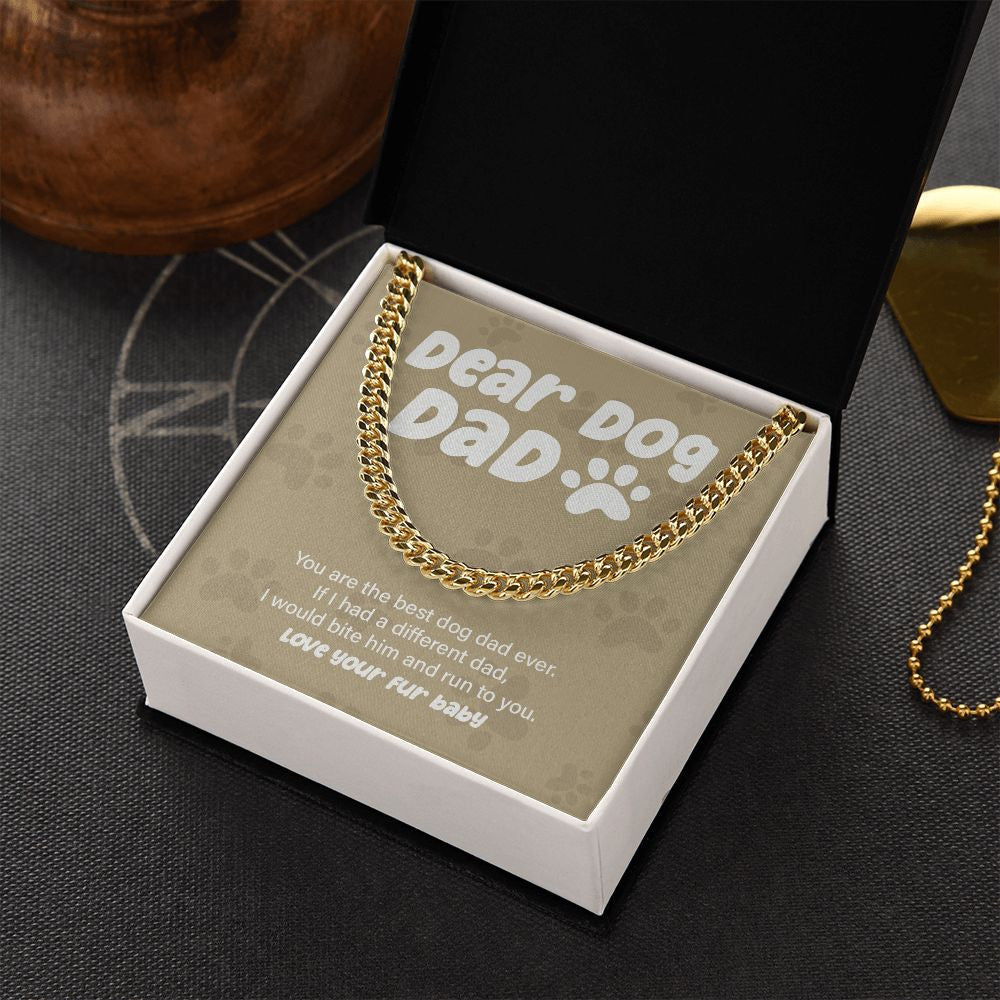 Run To You cuban link chain gold box side view