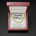 Worked For Like A Dog cuban link chain gold mahogany box led