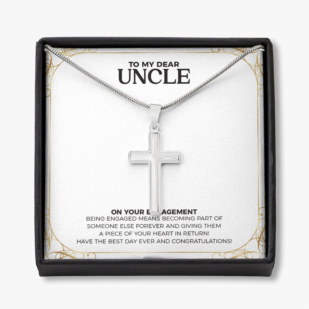 Someone Else Forever stainless steel cross necklace front