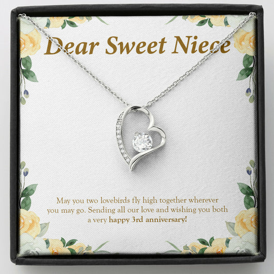Two Lovebirds Fly forever love silver necklace front
