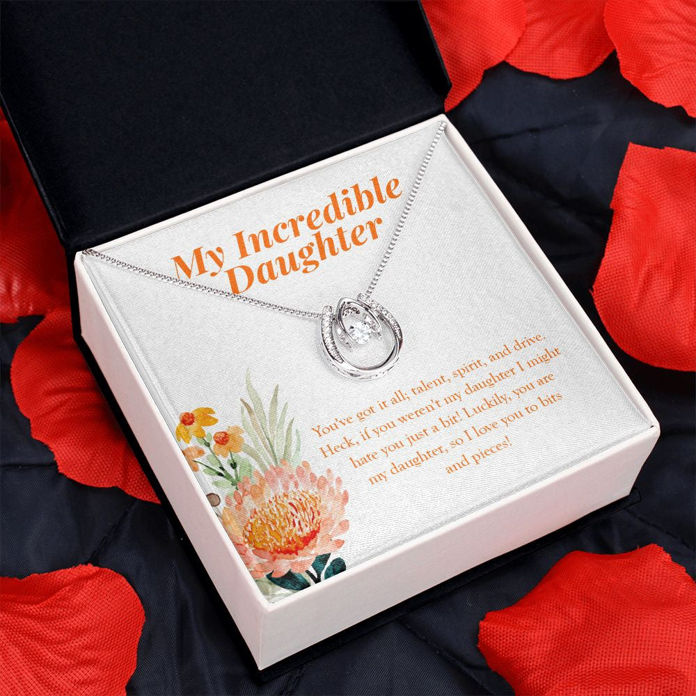 You've Got It All horseshoe pendant red flower