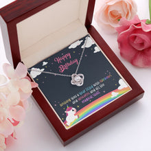 Load image into Gallery viewer, Unicorns and all magical stuff love knot pendant luxury led box red flowers
