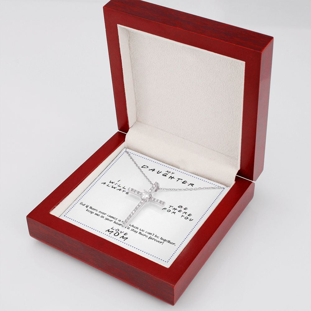 Always Be There cz cross necklace luxury led box side view