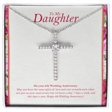 Load image into Gallery viewer, Love And Care cz cross necklace front
