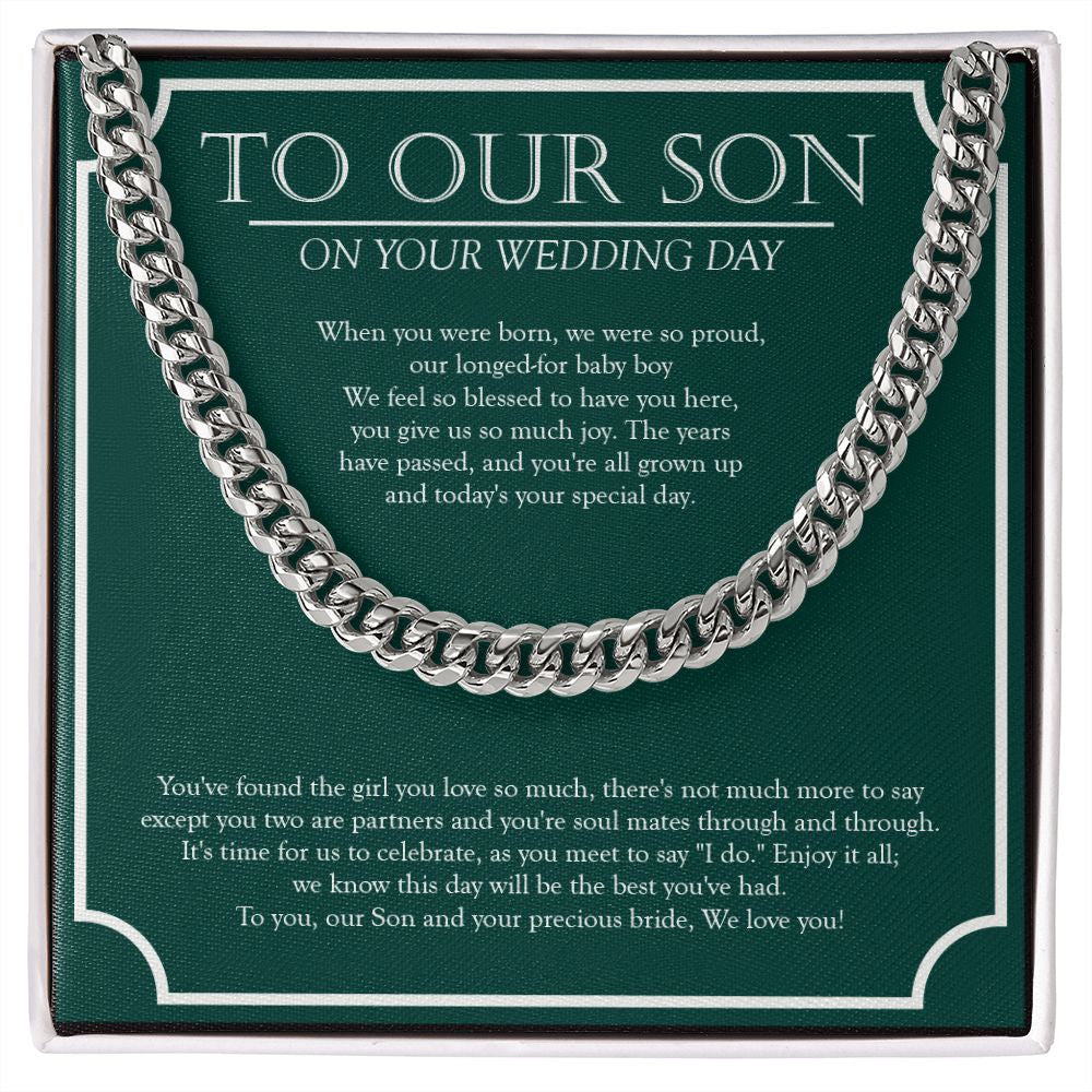 You're Soul Mates cuban link chain silver front