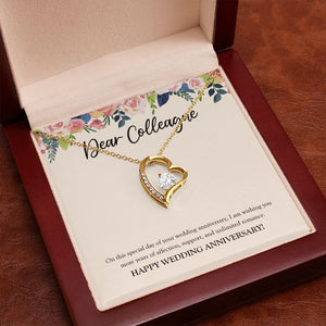 More Years Of Affection forever love gold pendant premium led mahogany wood box