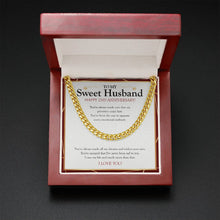 Load image into Gallery viewer, I&#39;ve Never Been Sad cuban link chain gold mahogany box led
