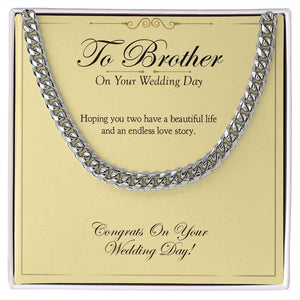 Endless Love Story cuban link chain silver front