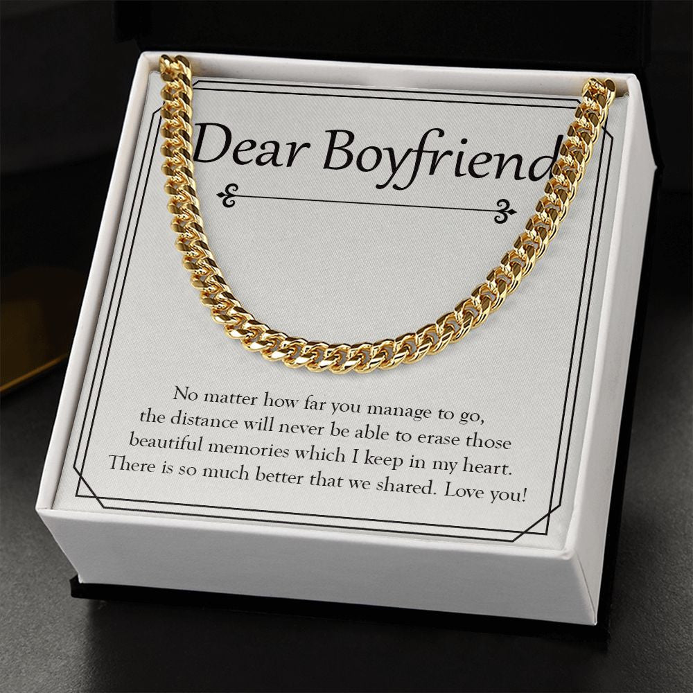 Beautiful Memories In My Heart cuban link chain gold standard box