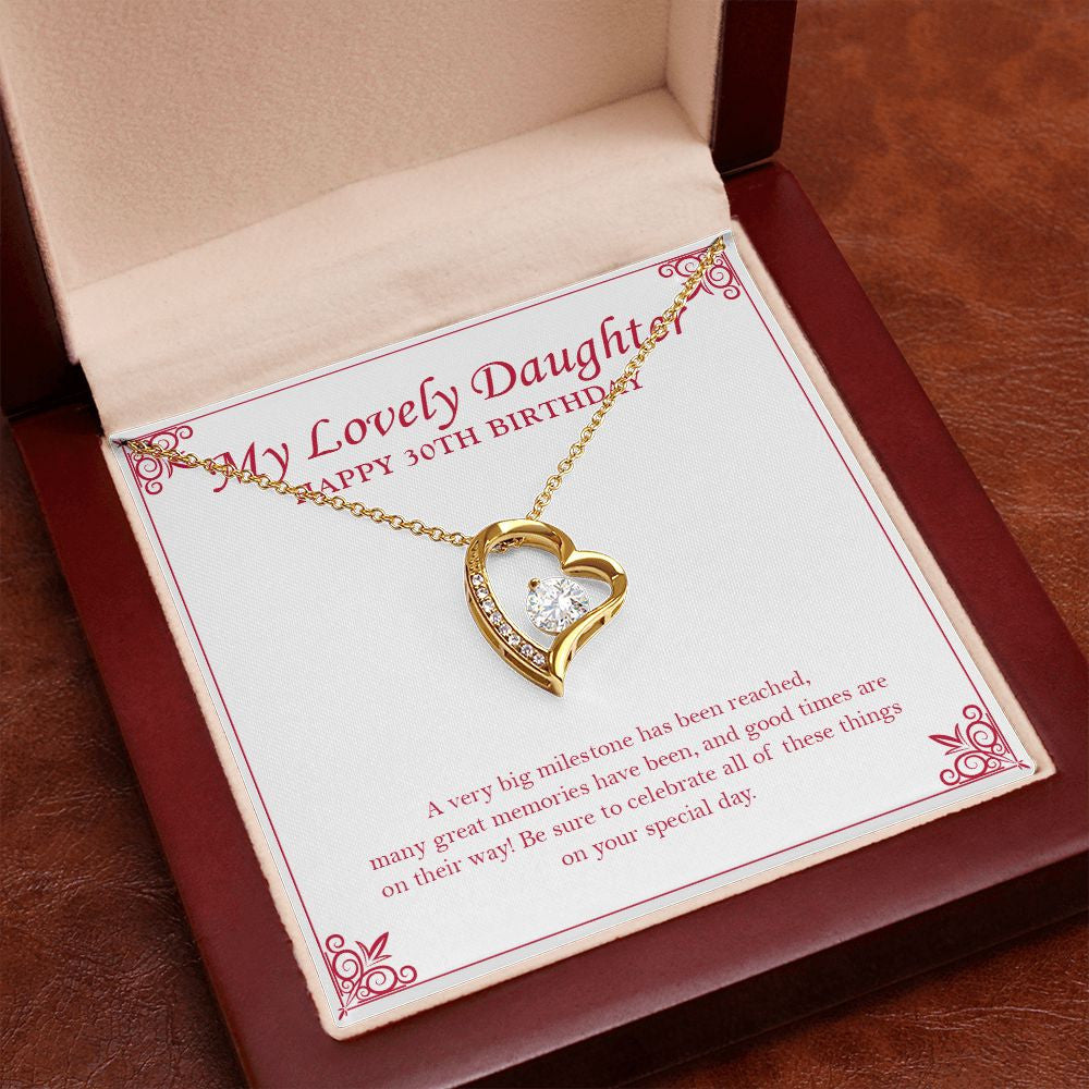 Very Big Milestone forever love gold pendant premium led mahogany wood box
