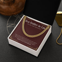Load image into Gallery viewer, Made To Be Together cuban link chain gold box side view
