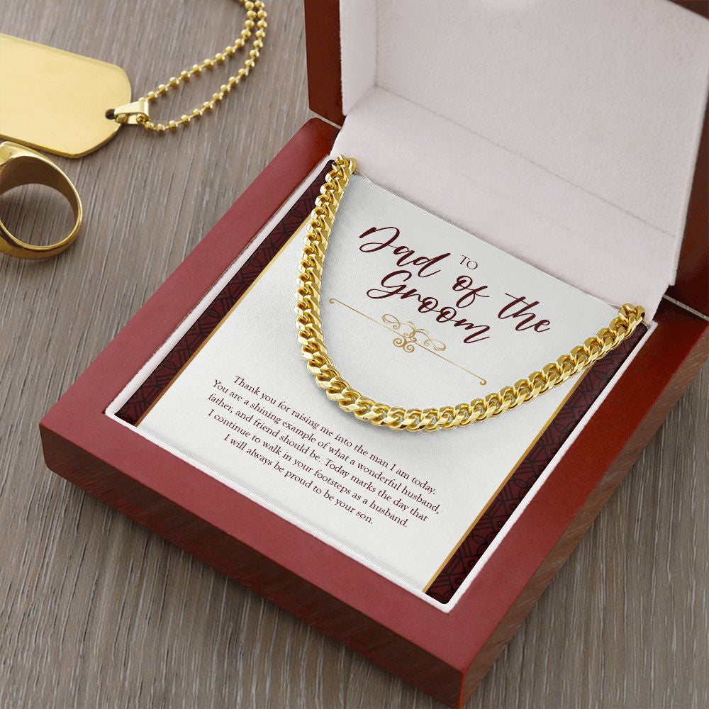 Shining Example cuban link chain gold luxury led box