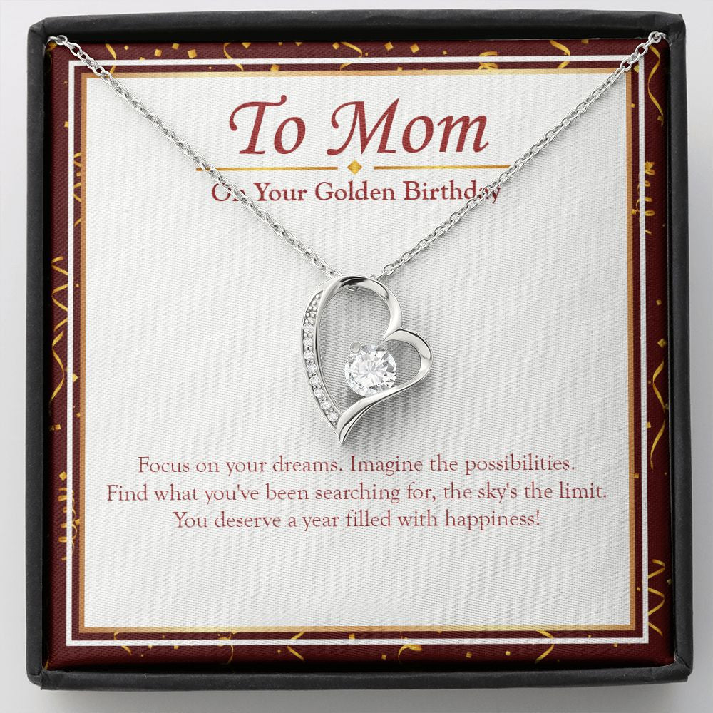 Focus On Your Dreams forever love silver necklace front