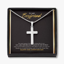 Load image into Gallery viewer, I Am The Luckiest Person stainless steel cross necklace front
