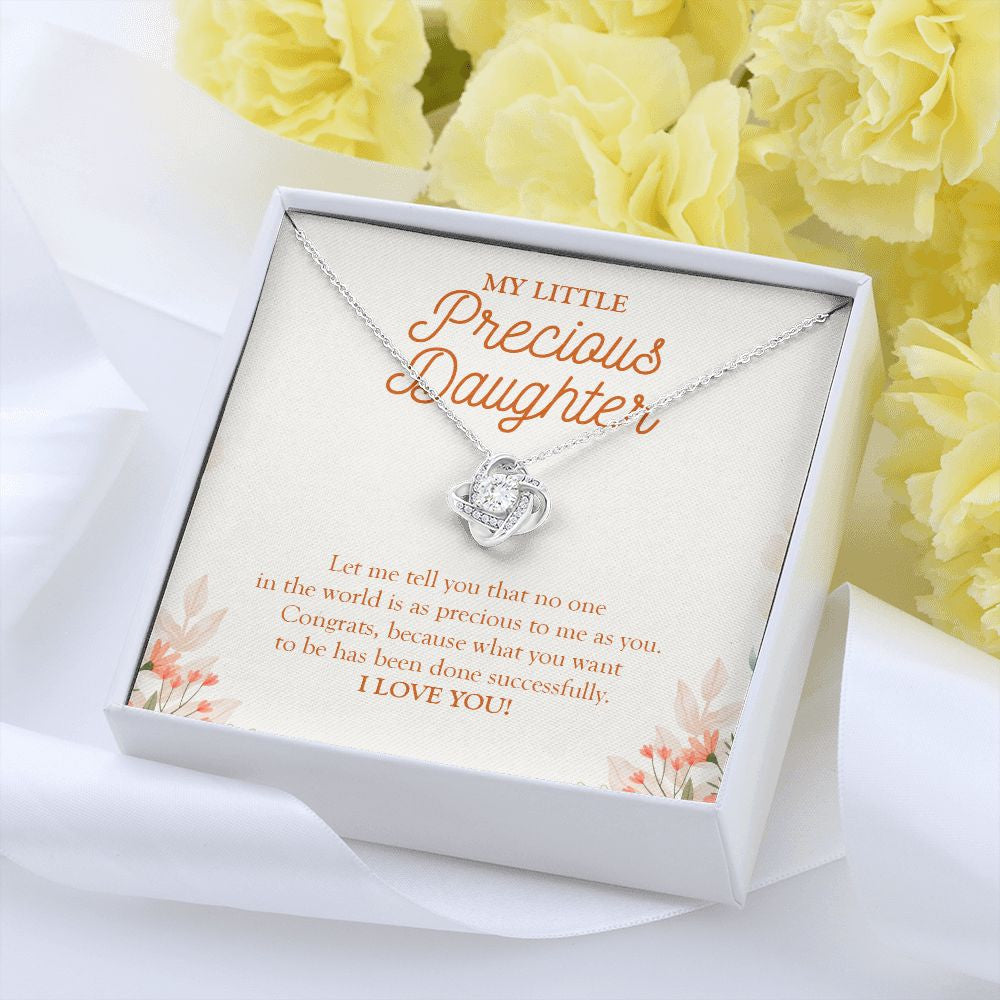 World Precious Daughter love knot pendant yellow flower