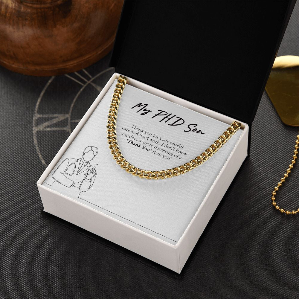 More Deserving Of Thank You cuban link chain gold box side view