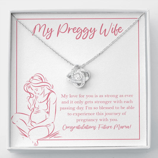 Love Is Strong As Ever love knot necklace front