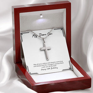 All The Best For You stainless steel cross premium led mahogany wood box