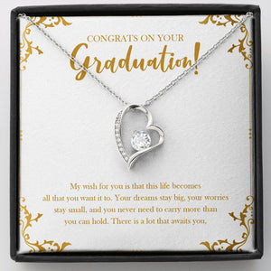 All that You Want forever love silver necklace front