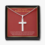 Such A Pleasant Person stainless steel cross necklace front