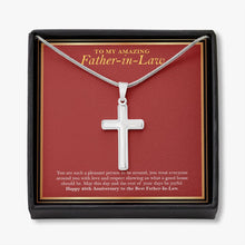 Load image into Gallery viewer, Such A Pleasant Person stainless steel cross necklace front
