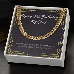 Longest Half Of Life cuban link chain gold standard box