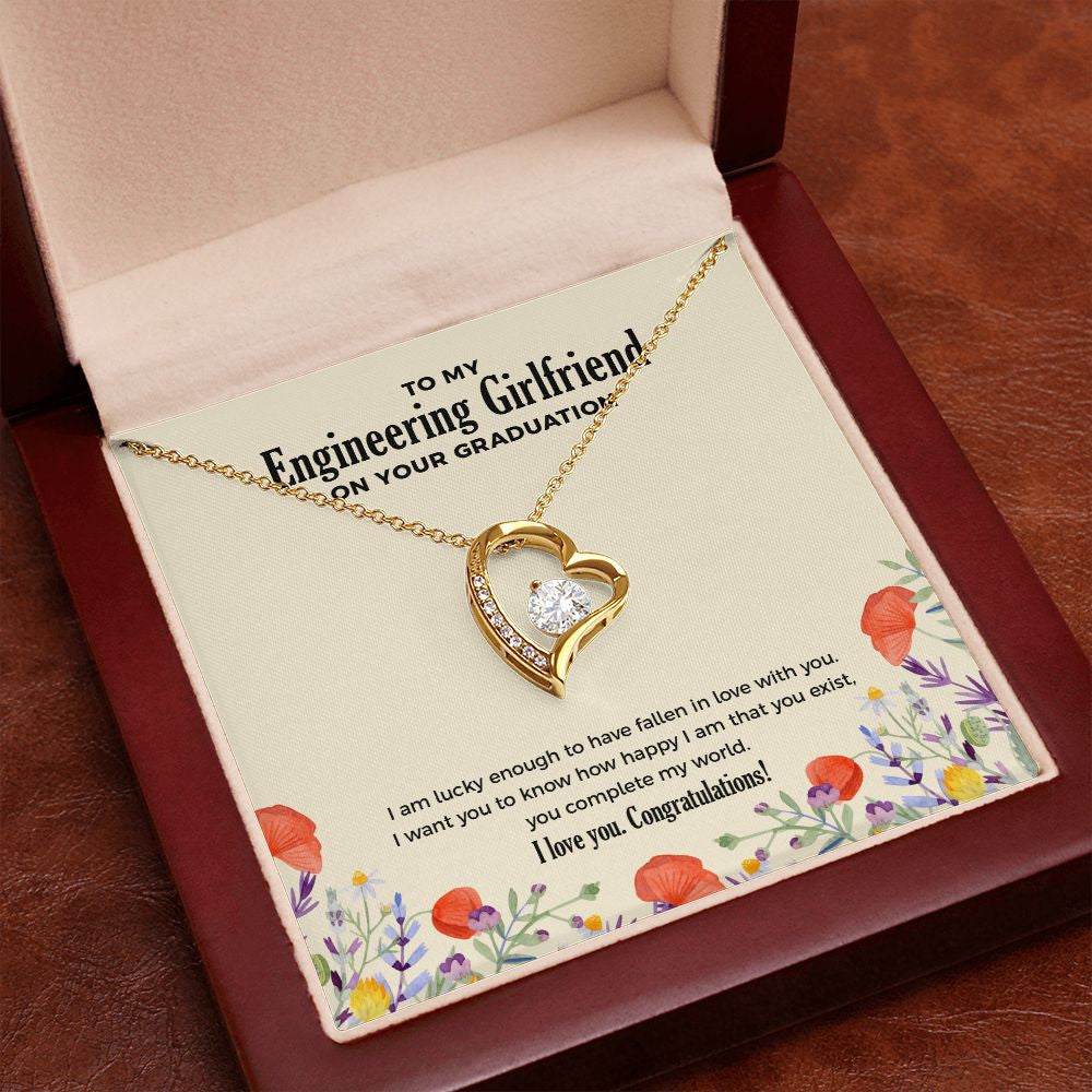 Lucky To Fall In Love forever love gold pendant premium led mahogany wood box