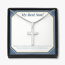 Load image into Gallery viewer, We Deeply Love You stainless steel cross necklace front
