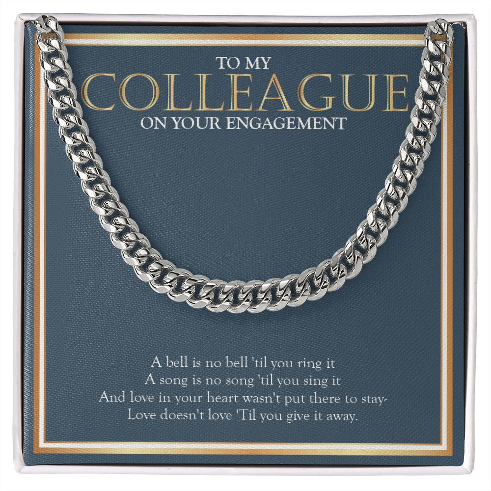 Love In Your Heart cuban link chain silver front