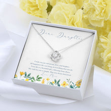 Load image into Gallery viewer, Joy and Peace love knot pendant yellow flower
