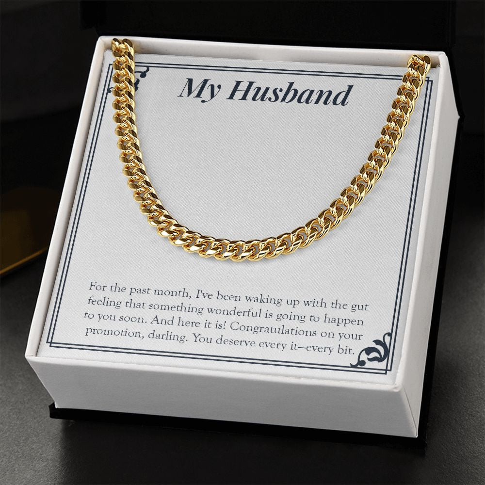 Something Wonderful Is Gonna Happen cuban link chain gold standard box