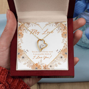 Every Lovely Word forever love gold pendant led luxury box in hand