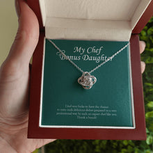 Load image into Gallery viewer, Expert Chef Like You love knot necklace luxury led box hand holding
