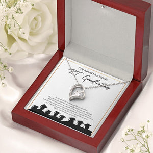 Don't Wait, Create Them forever love silver necklace premium led mahogany wood box