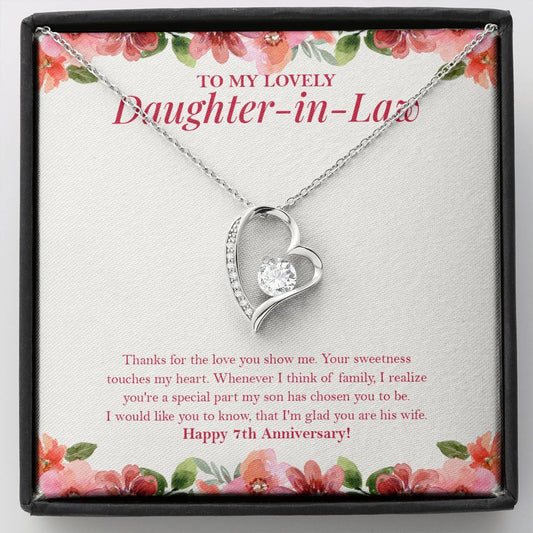 I Am Glad You Are His Wife forever love silver necklace front