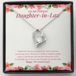 I Am Glad You Are His Wife forever love silver necklace front