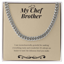 Load image into Gallery viewer, Delicious Food You Make cuban link chain silver front
