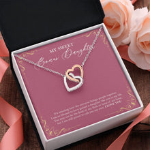 Load image into Gallery viewer, Blessed To Gained interlocking heart pendant pink flower
